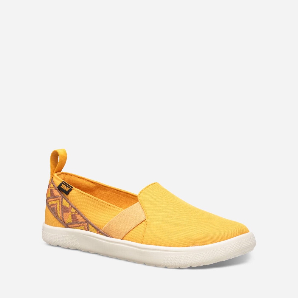 Teva Voya Slip On Women's Orange Flower Sneakers CA93593 Canada Online